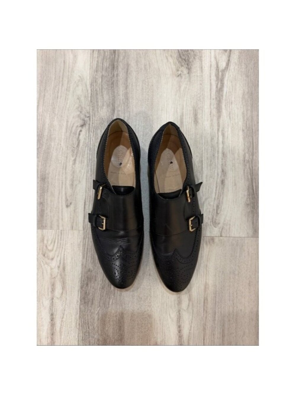 J. Crew Monk Strap Oxford black leather women shoes size 9